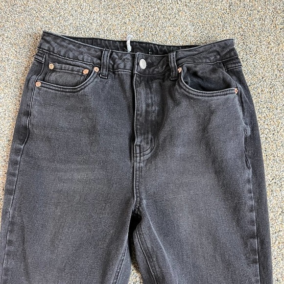 AVEC Les Filles Black Cropped Straight Leg Distressed Jeans High Rise Women's 27 - Picture 2 of 5